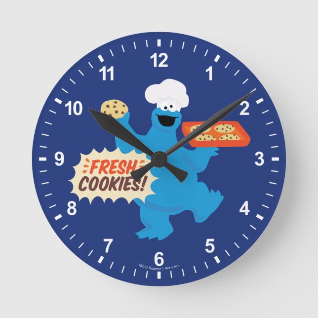 Wir sind Feinschmecker | Frische Cookies! Runde Wanduhr (Vorderseite)