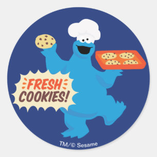 Wir sind Feinschmecker   Frische Cookies! Runder Aufkleber