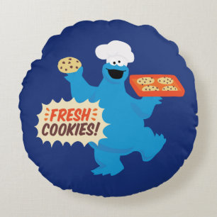 Wir sind Feinschmecker Frische Cookies! Rundes Kissen