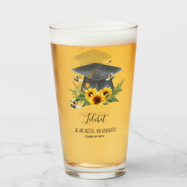 WIR SIND GEBÜHRT! ABSCHLUSS Geschenk Personalisier Glas (Vorne (Gefüllt))