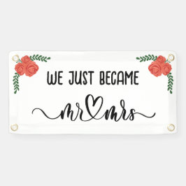 Wir sind gerade Mr. geworden. & Mrs. Car\Truck Wed Banner