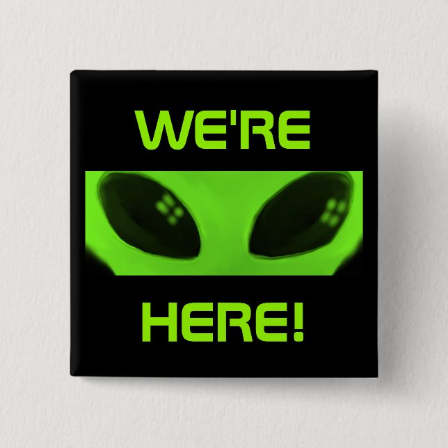 Wir sind hier! Knopf Button (Vorderseite)