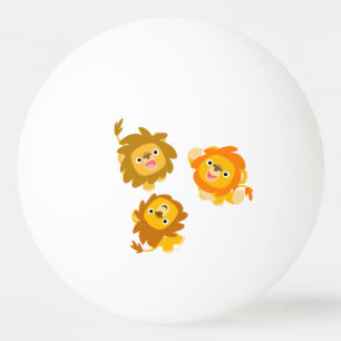 "Wir sind hier!" Niedlicher Cartoon Lions Ping Pon Tischtennisball