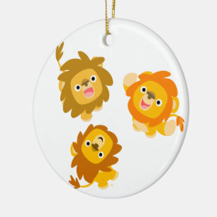 "Wir sind hier!" Niedlicher Cartoon Löwen Ornament