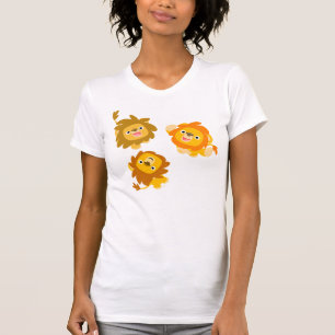 "Wir sind hier!" Niedlicher Cartoon Löwen T - Shir T-Shirt