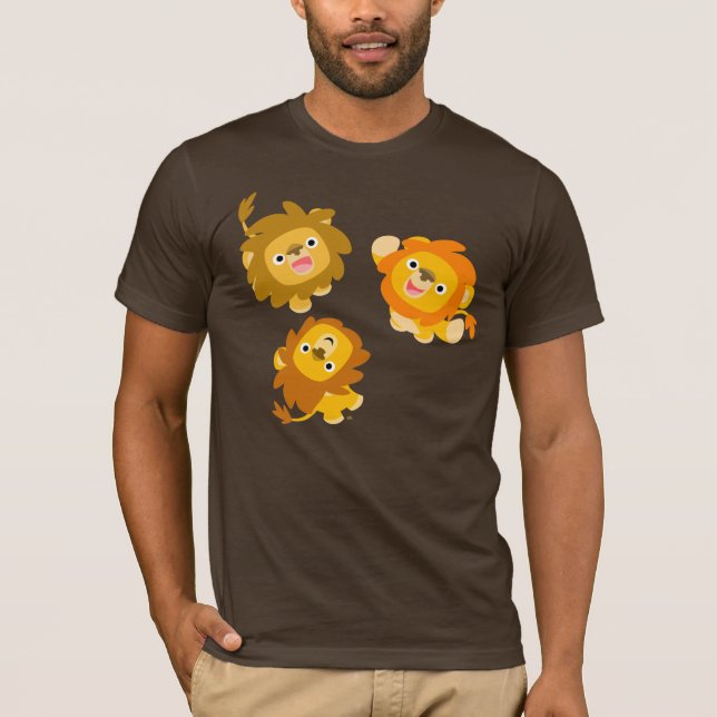 "Wir sind hier!" Niedlicher Cartoon Löwen T - Shir T-Shirt (Vorderseite)