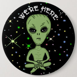 Wir sind hier UFO Alien Invasion Extra Terrestrial Button