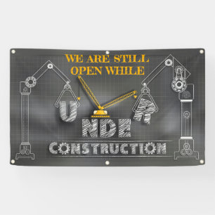 Wir sind immer noch geöffnet, während wir renovier banner