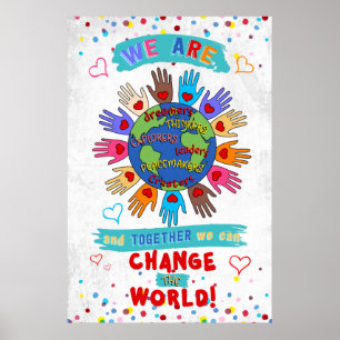 Wir sind in der Lage, das Weltplakat für das Klass Poster