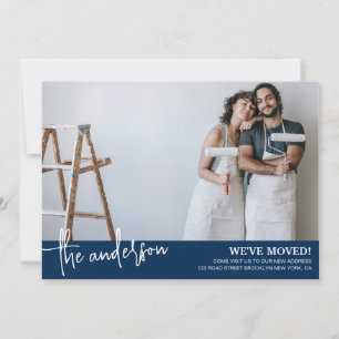 Wir sind moderne Minimalistische Navy Blue Moving Ankündigung