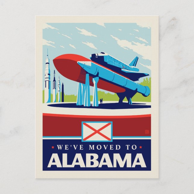 Wir sind nach Alabama gezogen Einladungspostkarte (Vorderseite)