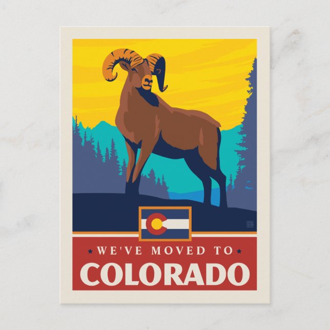 Wir sind nach Colorado gezogen Einladungspostkarte (Vorderseite)