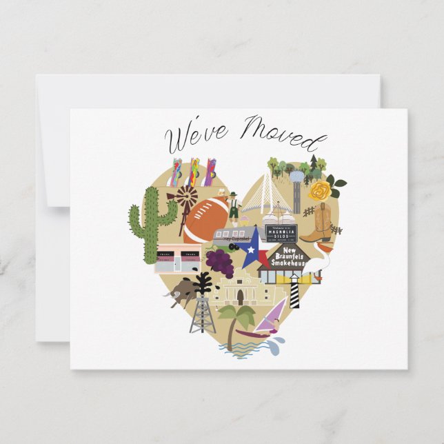 Wir sind nach Dallas Texas Postcard umgezogen Mitteilungskarte (Vorderseite)