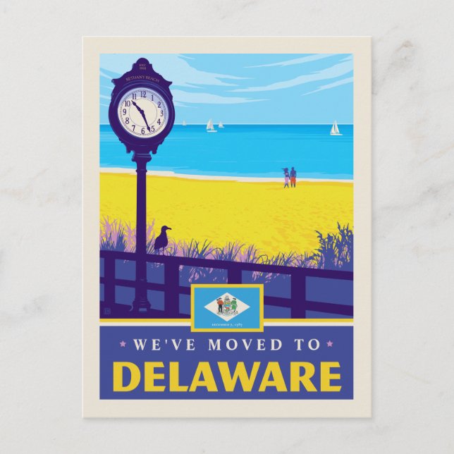 Wir sind nach Delaware gezogen Einladungspostkarte (Vorderseite)