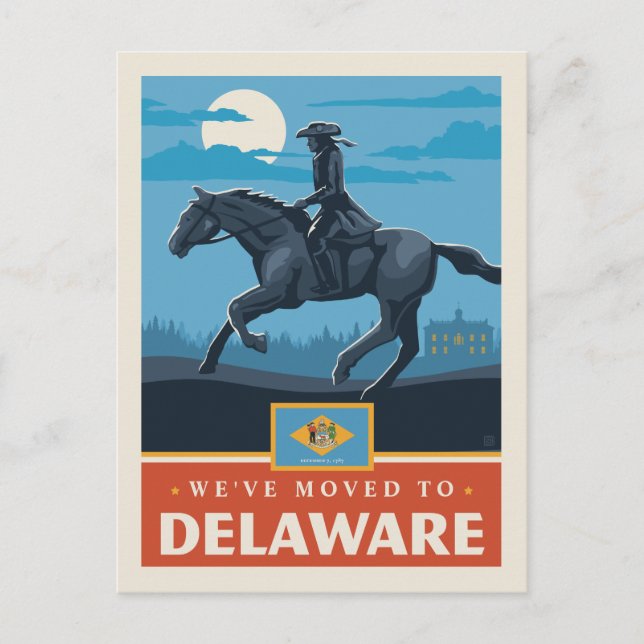 Wir sind nach Delaware gezogen Einladungspostkarte (Vorderseite)