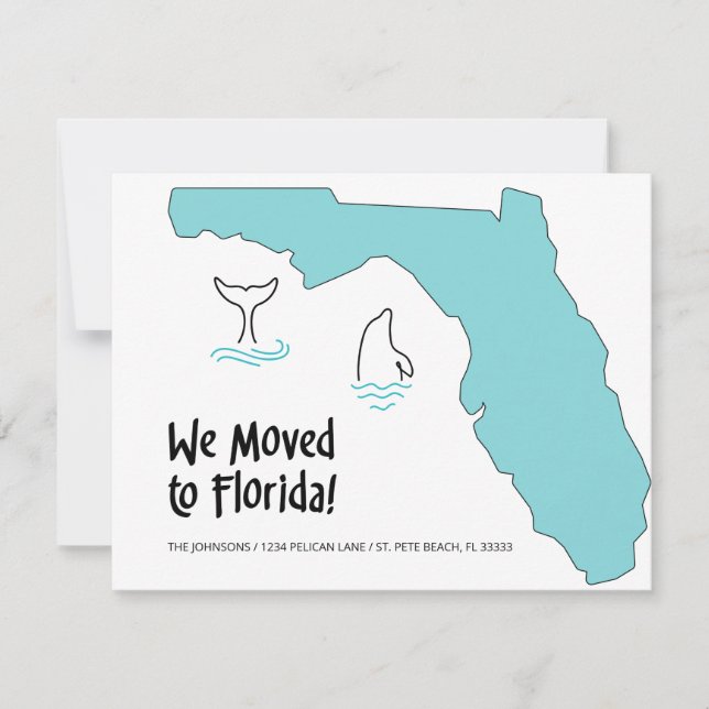 Wir sind nach Florida Map und Delphinen übergegang Ankündigung (Vorderseite)