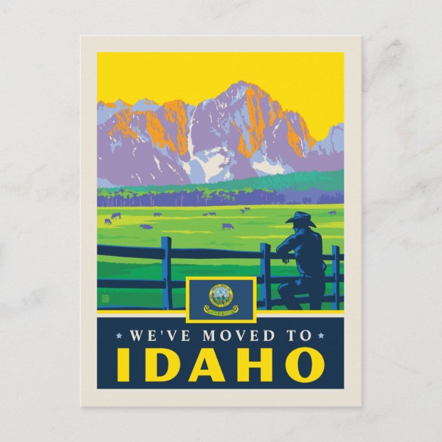 Wir sind nach Idaho gezogen Einladungspostkarte (Vorderseite)