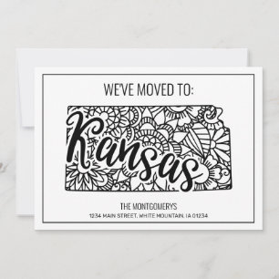 Wir sind nach Kansas Staat Floral Mandala Zuhause Ankündigung
