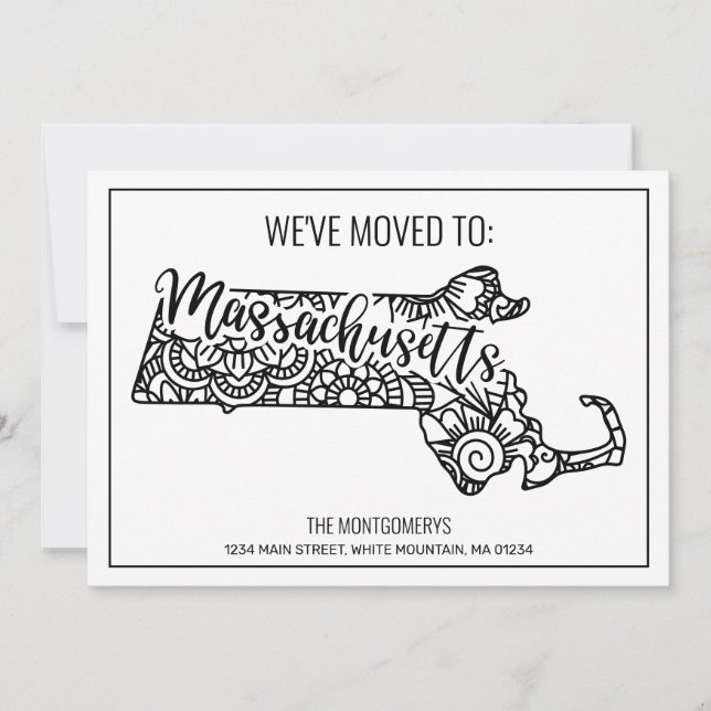 Wir sind nach Massachusetts Staat Floral Mandala ü Ankündigung (Vorderseite)