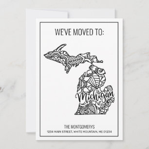 Wir sind nach Michigan Staat Floral Mandala Zuhaus Ankündigung