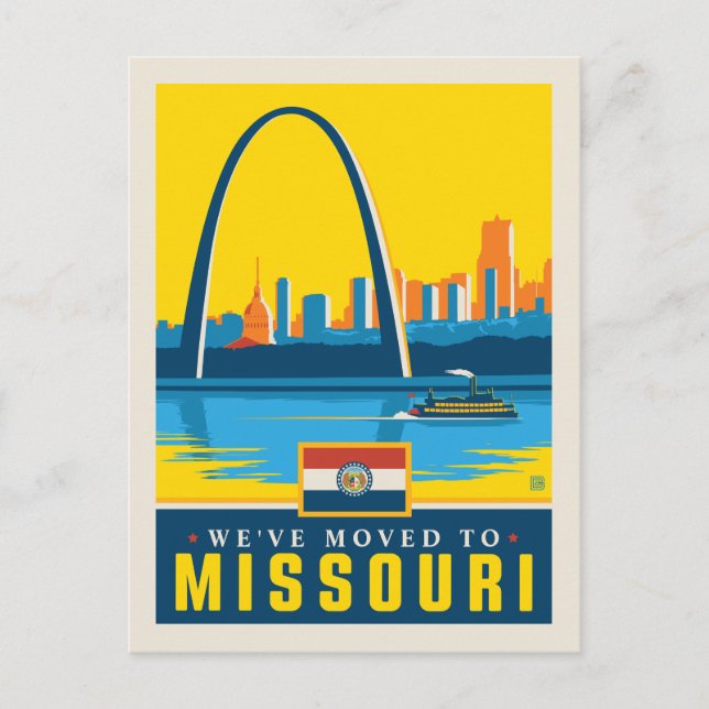 Wir sind nach Missouri gezogen Einladungspostkarte (Vorderseite)