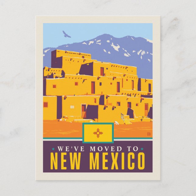 Wir sind nach New Mexico gezogen Einladungspostkarte (Vorderseite)