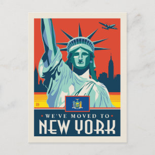 Wir sind nach New York gezogen Einladungspostkarte