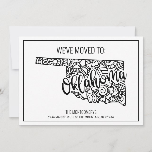 Wir sind nach Oklahoma Staat Floral Mandala überge Ankündigung (Vorderseite)