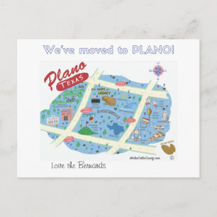 Wir sind nach Plano Texas Postcard umgezogen Ankündigungspostkarte