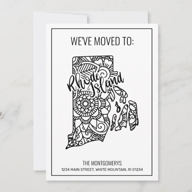Wir sind nach Rhode Island Staat Floral Mandala ge Ankündigung (Vorderseite)
