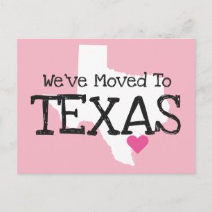 Wir sind nach Texas rosa Herz gezogen Postkarte