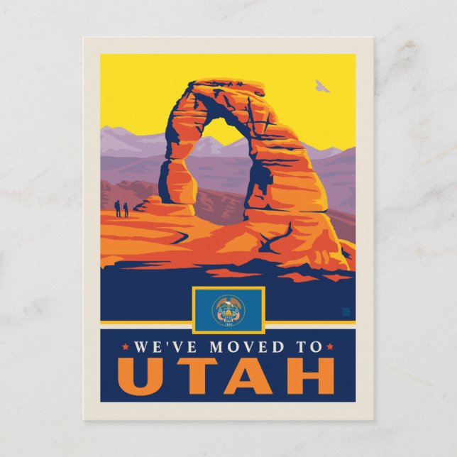 Wir sind nach Utah gezogen Einladungspostkarte (Vorderseite)
