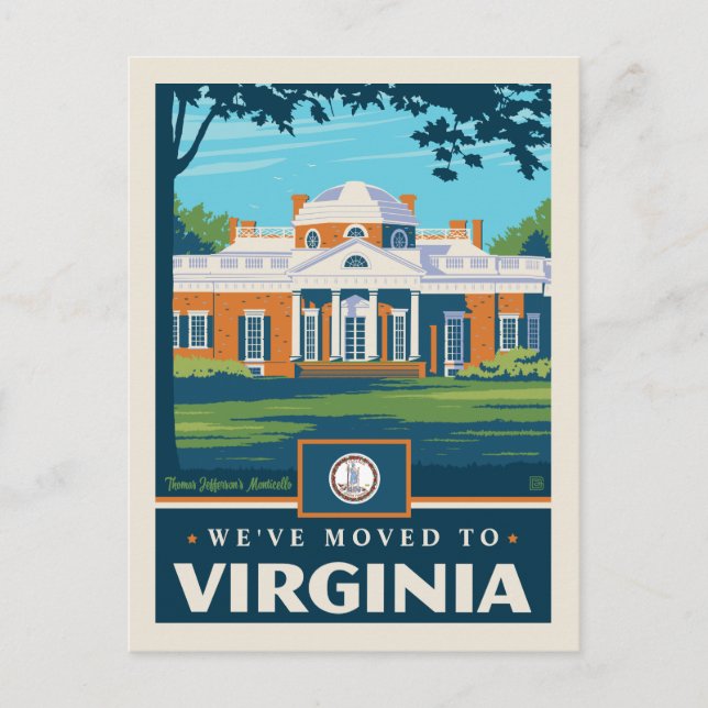 Wir sind nach Virginia gezogen Einladungspostkarte (Vorderseite)