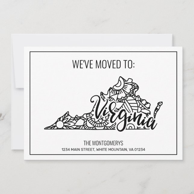 Wir sind nach Virginia Staat Floral Mandala überge Ankündigung (Vorderseite)