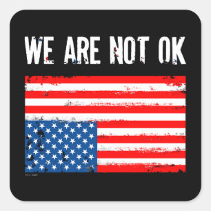 Wir sind nicht auf der amerikanischen Flagge. Quadratischer Aufkleber