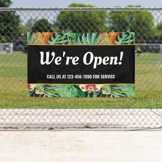 Wir sind Open Business Tropical Floral Banner (Insitu)