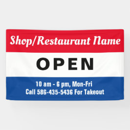 Wir sind Open Sign, Business Name, Stunden Custom Banner