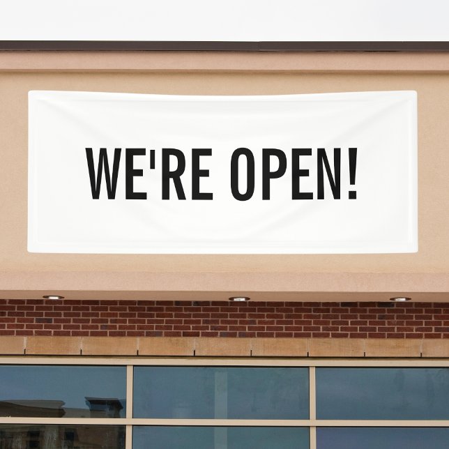 Wir sind Open Simple Minimal Minimalistisch Busine Banner (Von Creator hochgeladen)