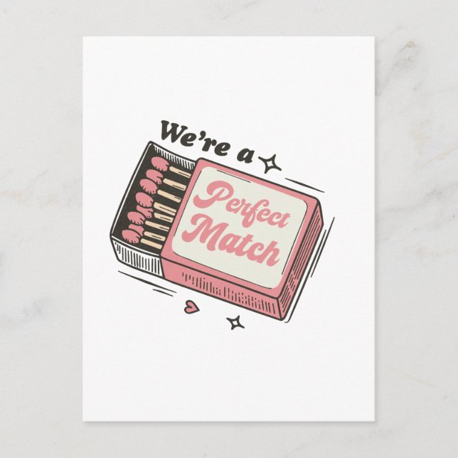 Wir sind perfekt aufeinander abgestimmt postkarte (Vorderseite)