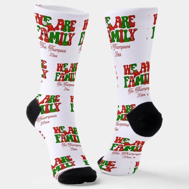 Wir sind Personalisiert, Weihnachten 2024 zu verei Socken (Gewinkelt)