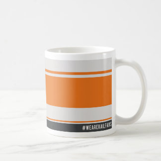 Wir sind Railfans orange und graue Tasse