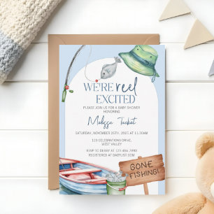 Wir sind Reel aufgeregt, Angel-Themen-Baby-Party Einladung