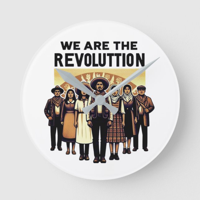 wir sind Revolution Runde Wanduhr (Vorderseite)