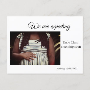 wir sind schwanger, geben Sie den Babynamen Datum Postkarte
