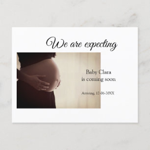 wir sind schwanger, geben Sie den Babynamen Datum Postkarte