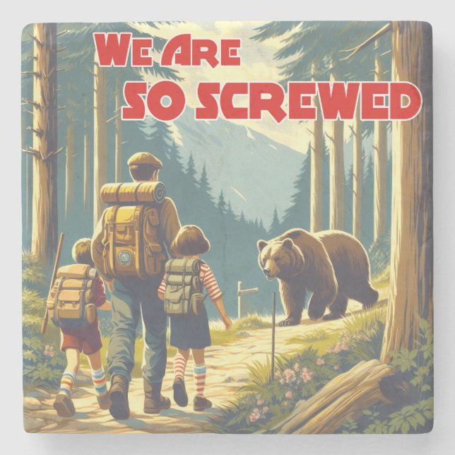 Wir sind so gesäuberte Bärenwanderungen Steinuntersetzer (Vorderseite)