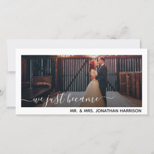 Wir sind soeben Foto geworden, nur verheiratet Ankündigung