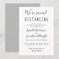 Wir sind soziale Distanzen stylische Hochzeit vers
