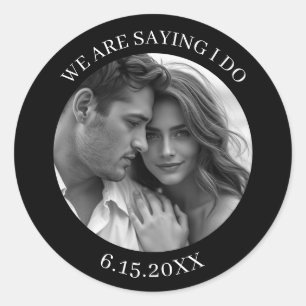Wir sind Sprichwort, das ich tue   Hochzeit Save t Runder Aufkleber