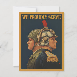Wir sind stolz darauf, Vintag militärisch Postkarte